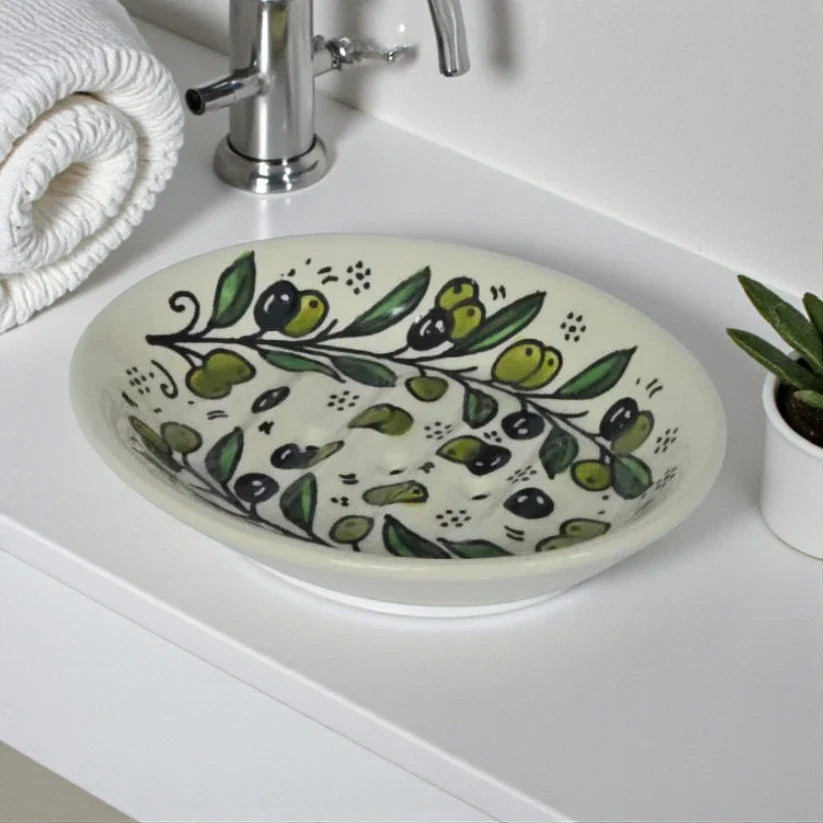 Ceramic Soap Holder with Drainage  (11 cm× 14.3 cm× 3 cm)