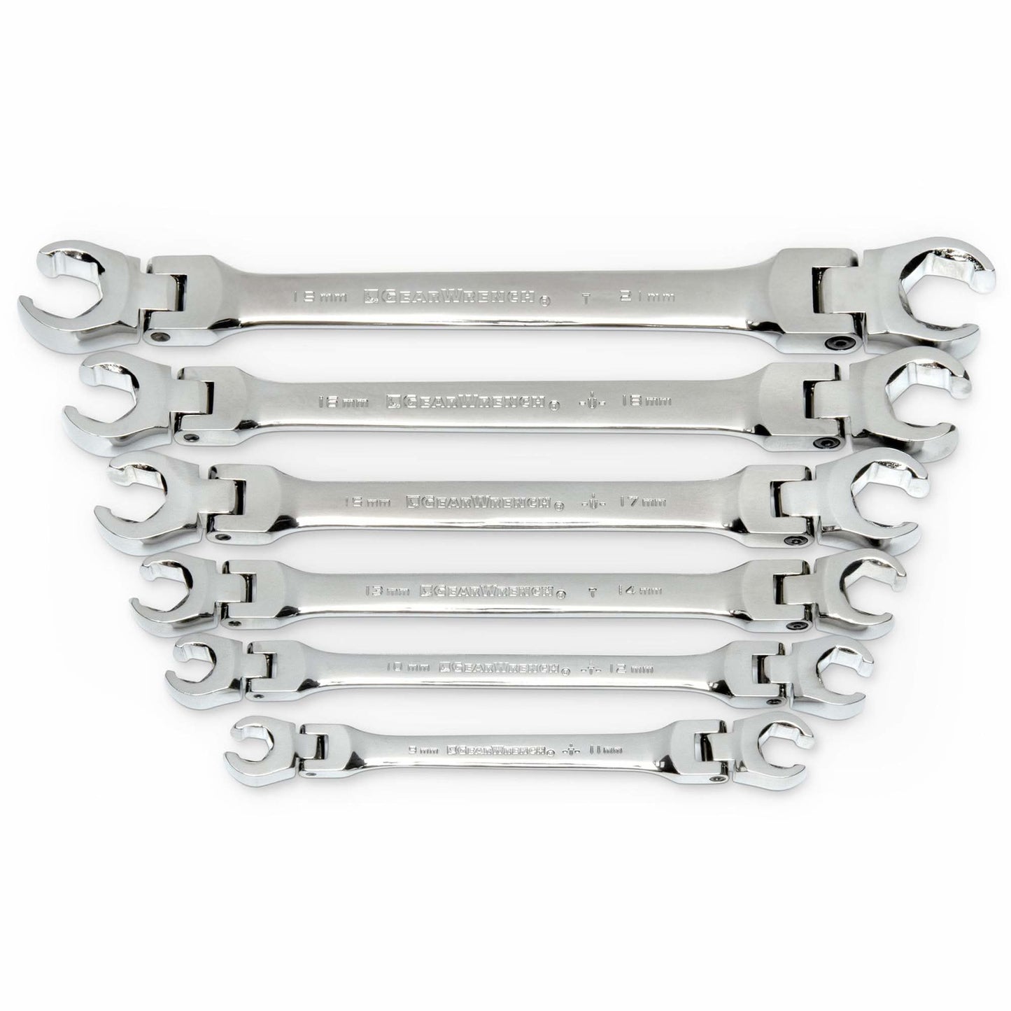 Wrench Set, Flare Nut/Flex Head, 6 Pieces, Metric