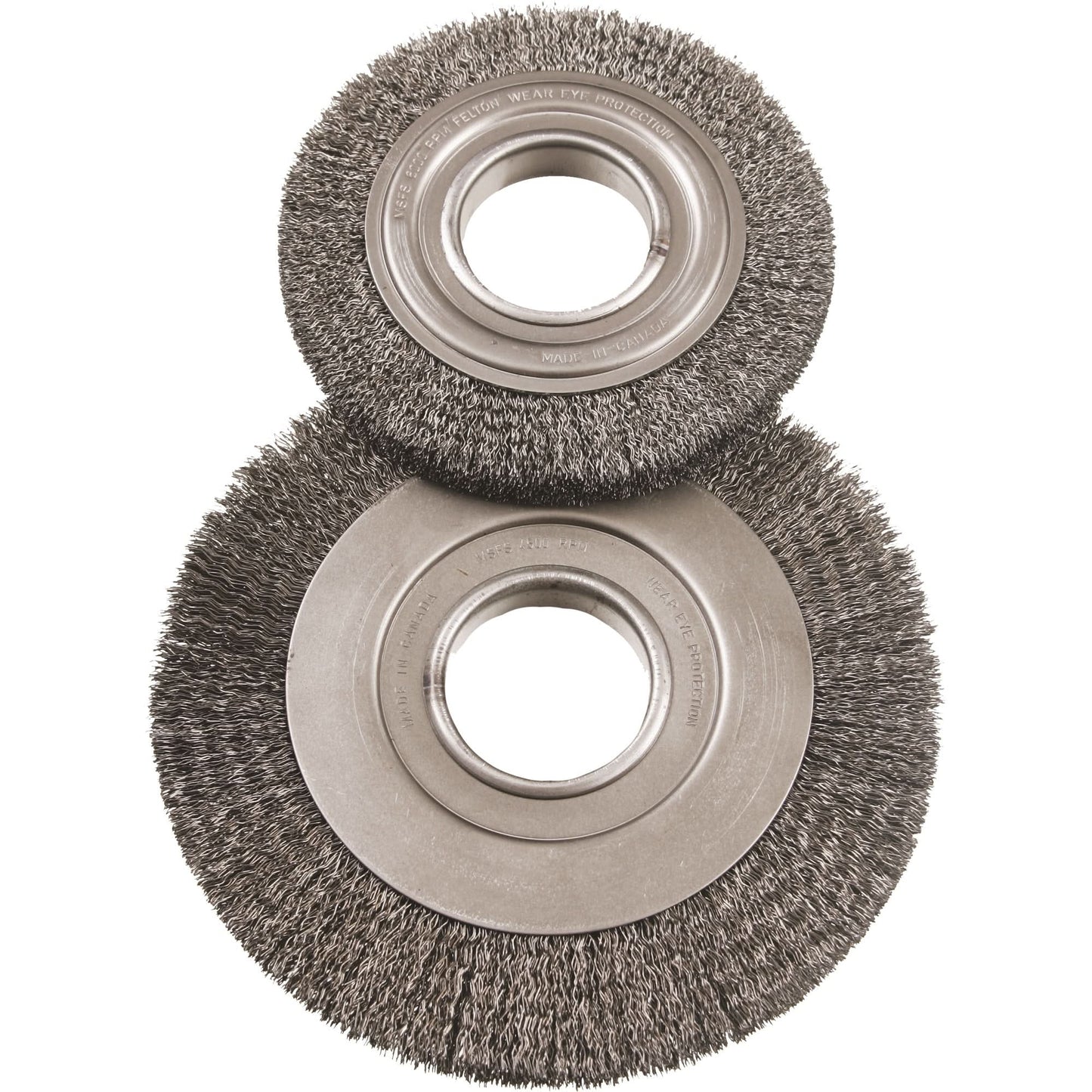 6" Major Wire Wheel Brushes, 6" Dia., 0.014" Fill, 2" Arbor