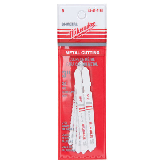 Jigsaw Blade, Bi-Metal, T-Shank, 3" L, 24 TPI