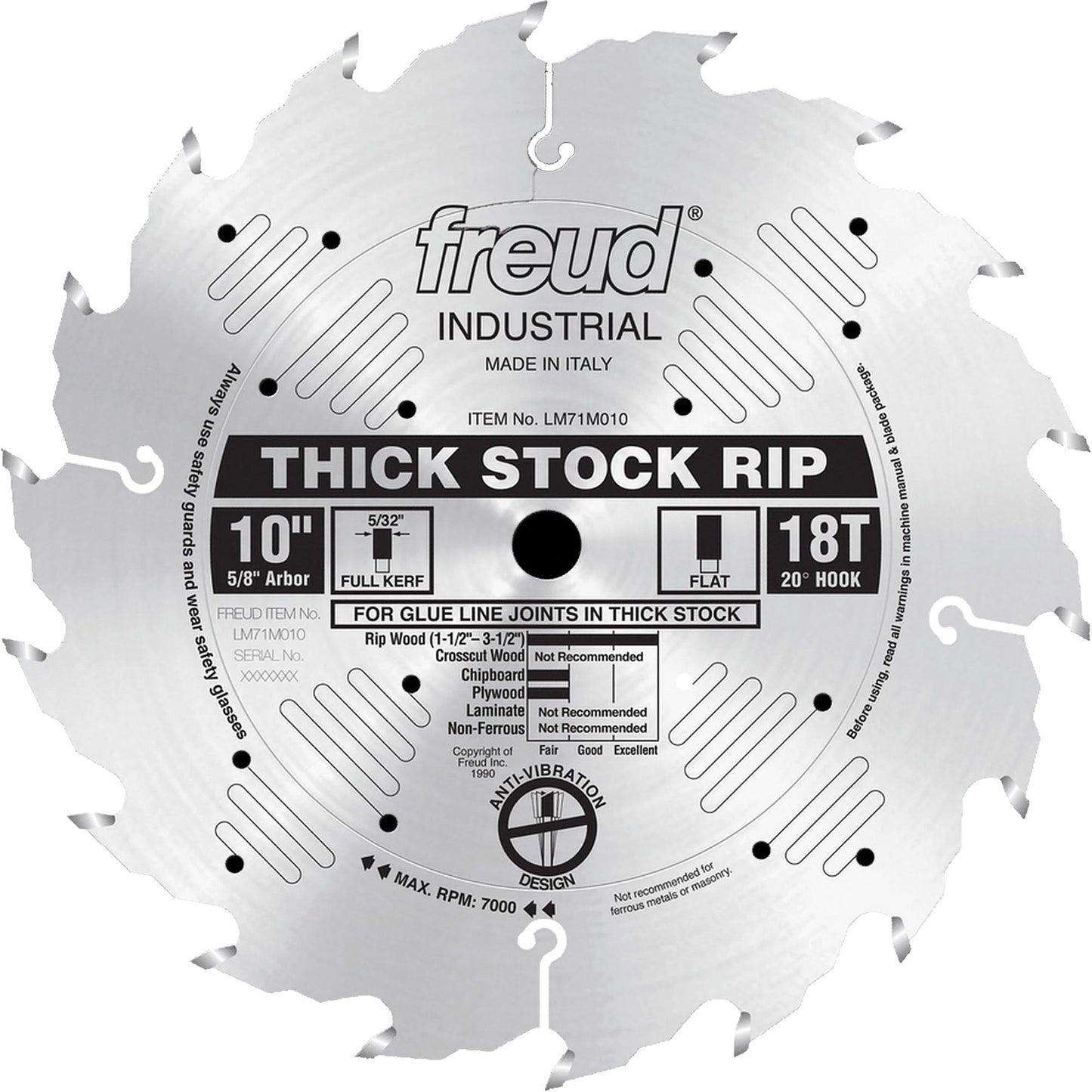 Industrial Saw Blade - Ripping, 10", 18 Teeth, Wood Use