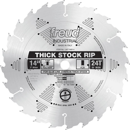 Industrial Saw Blade - Ripping, 14", 24 Teeth, Wood Use