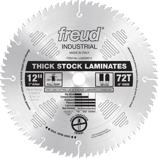 Industrial Saw Blade - Chipboard, 12", 72 Teeth, Laminate Use