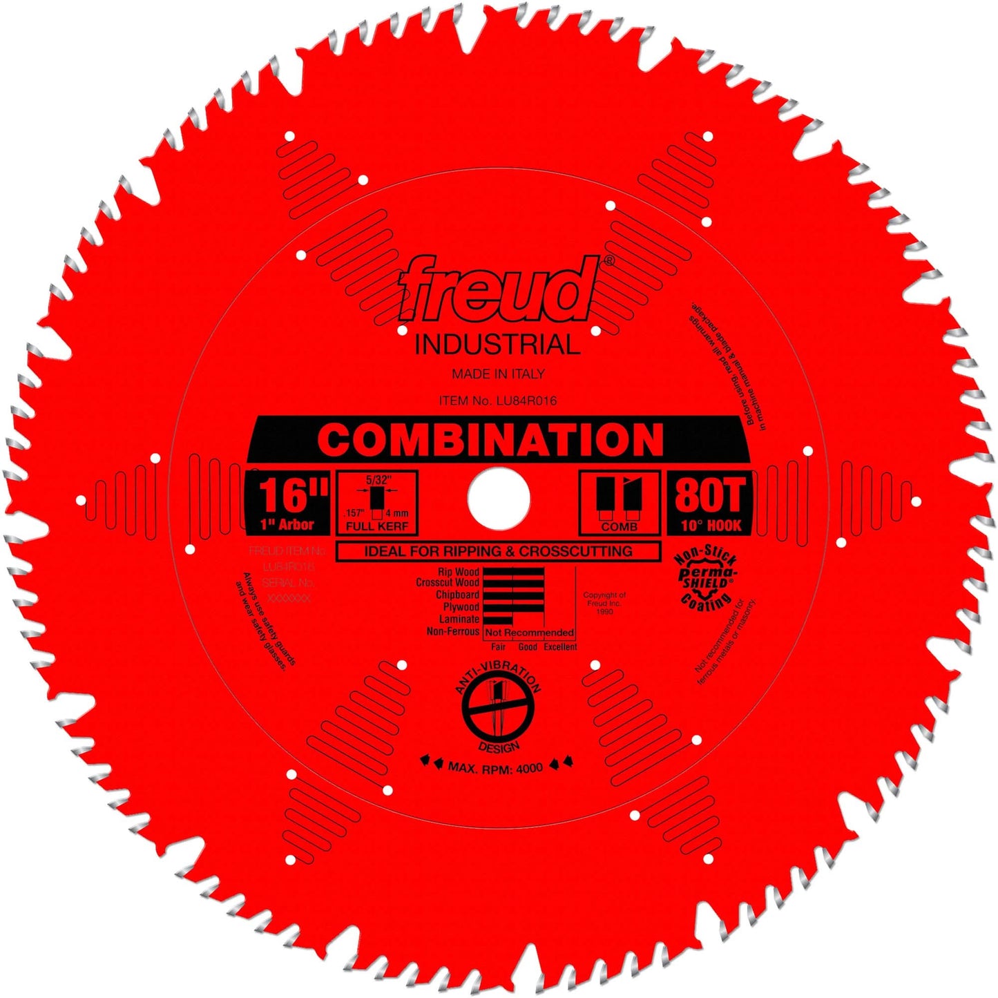 TCS Industrial Saw Blade - General Purpose, 16", 80 Teeth, Wood Use