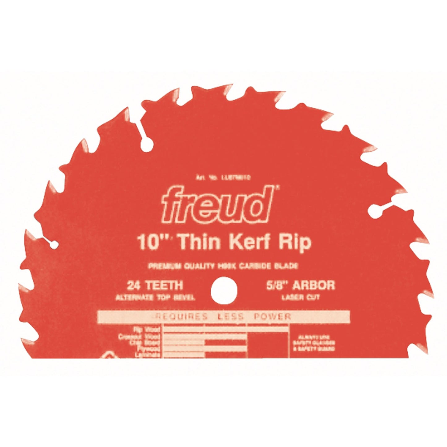 TCS Industrial Saw Blade - Rip/Crosscut Thin Kerf, 10", 24 Teeth, Wood Use