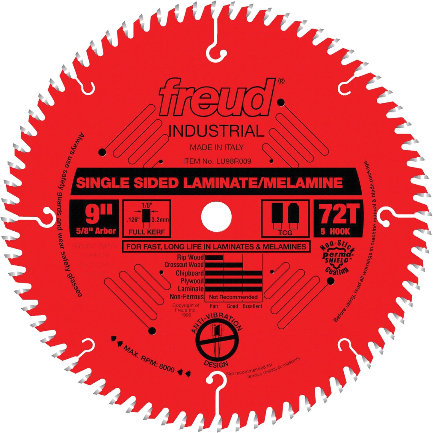 TCS Industrial Saw Blade - Chipboard, 9", 72 Teeth, Laminate Use