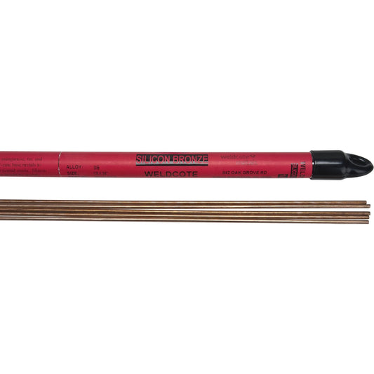 36" Cut Length TIG Rods, 1/8", Silicone Bronze