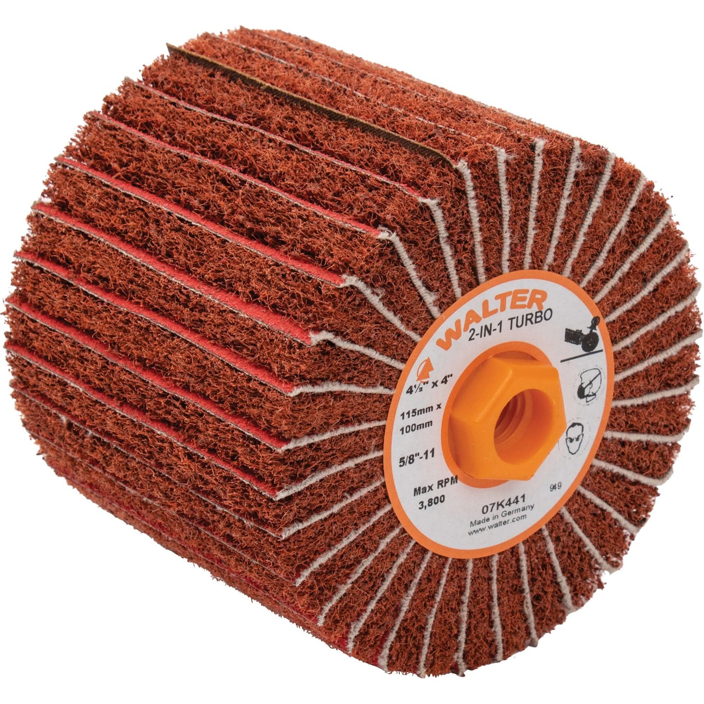 Tambours Turbo Two-In-One™, 4-1/2" dia. x 4" L, arbre 5/8"-11, grain 60