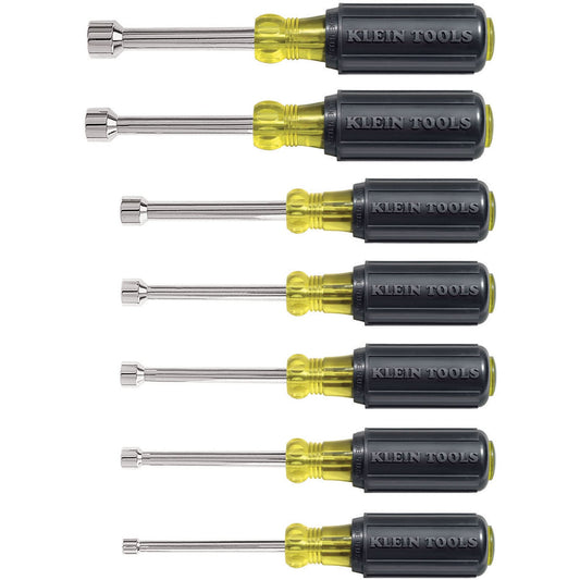 Cushion-Grip Nut Driver Set with 3" Shafts, 7, Non Magnetic, Imperial
