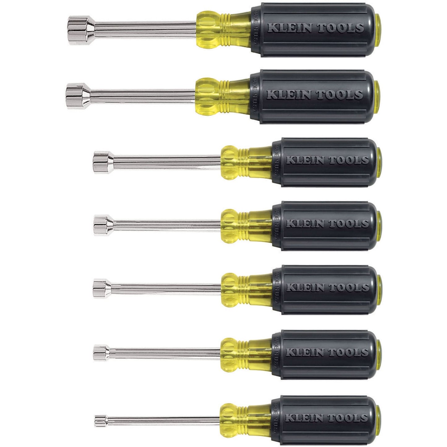 3" Shaft Cushion Grip Nut Driver Sets, 7 Pcs., Magnetic