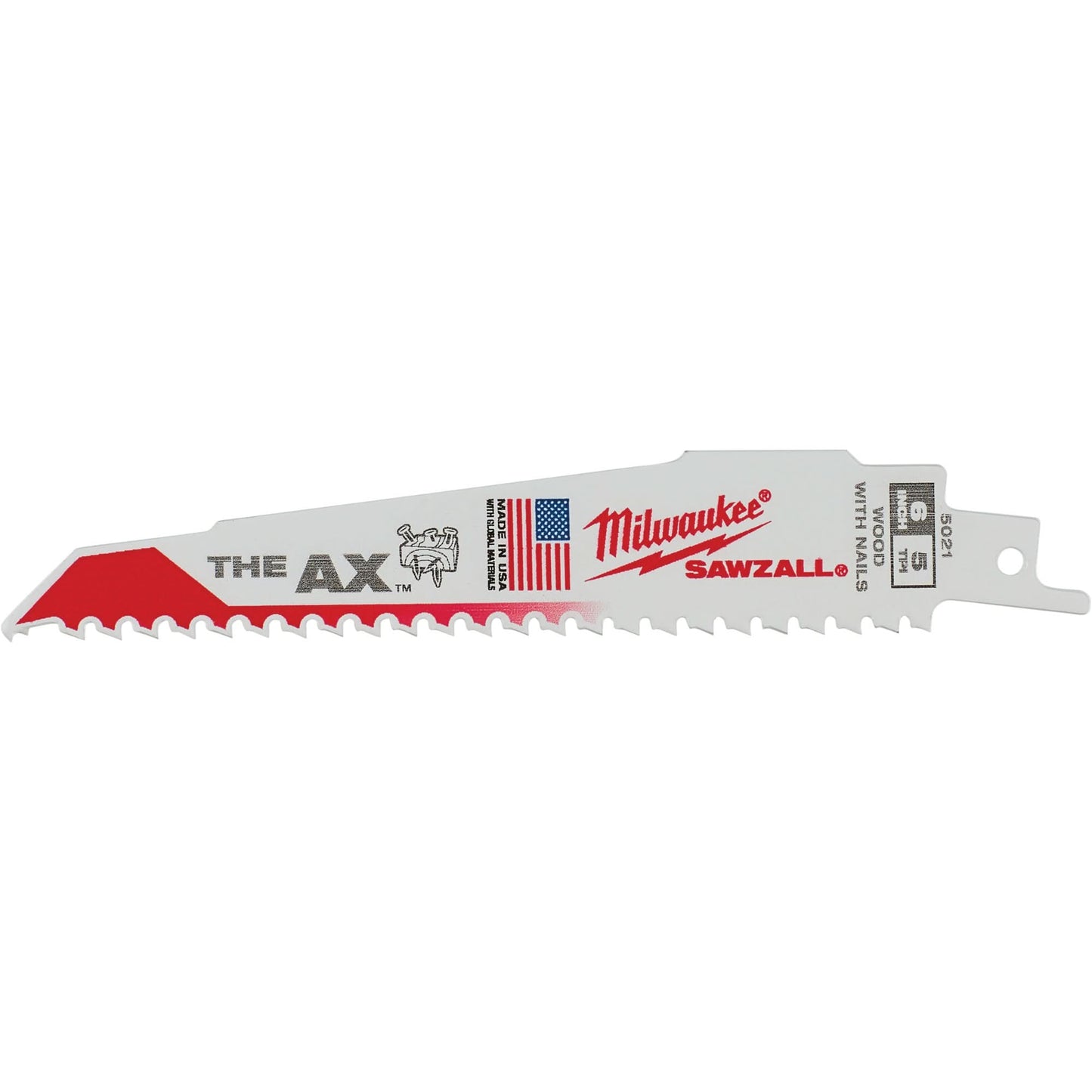 High Performance Super Sawzall® Blades, Bi-Metal, 5 TPI, 6" L x 1" W