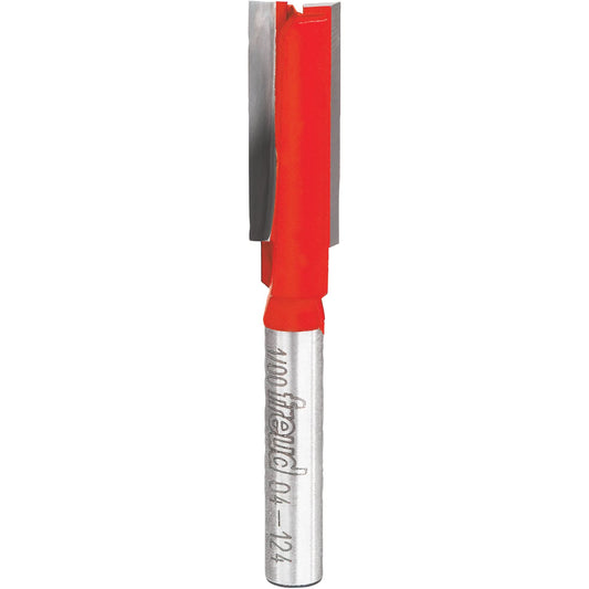 Freud Router Bit - Double Flute Straight Bit, 3/8" Dia., 1" H, 2-1/2" L, 1/4" Shank