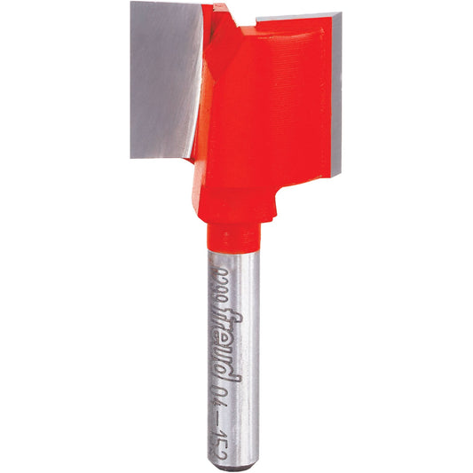 Freud Router Bit - Double Flute Straight Bit, 1" Dia., 3/4" H, 2" L, 1/4" Shank