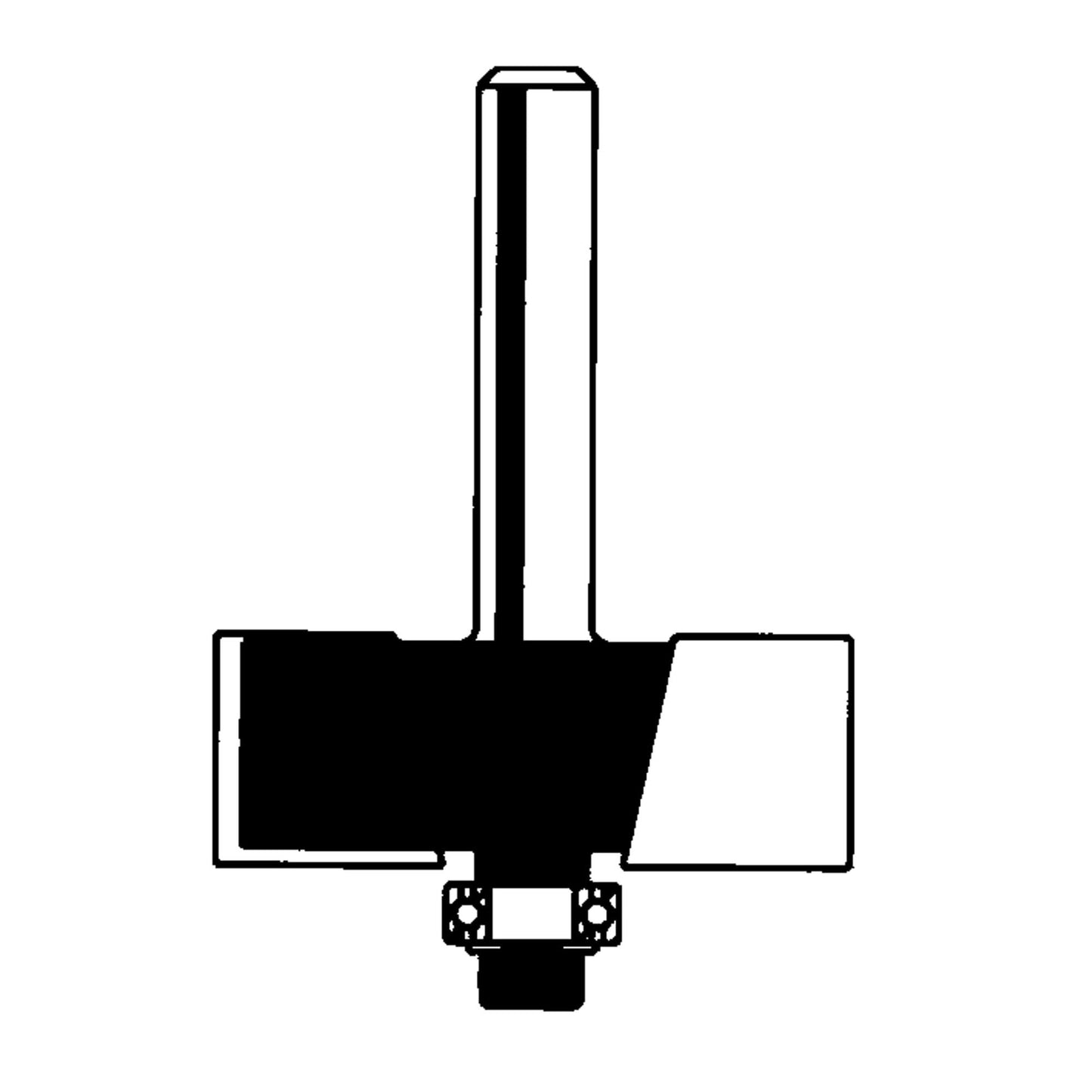 Freud Router Bit - Rabbeting Bit With  Bearing Set, 1-3/8" Dia., 1/2" Shank