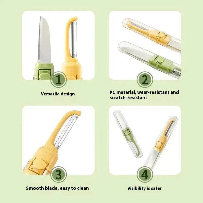 Two-in-one Portable Home Folding Double Head Fruit Knife Peeler