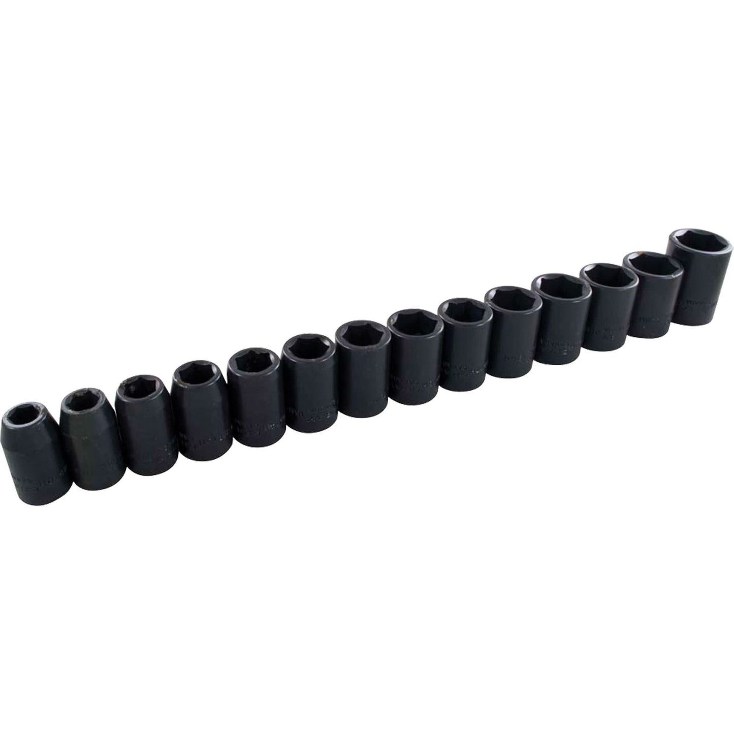 Metric Socket Set, 15 Pcs, Impact, 1/2" Drive Size