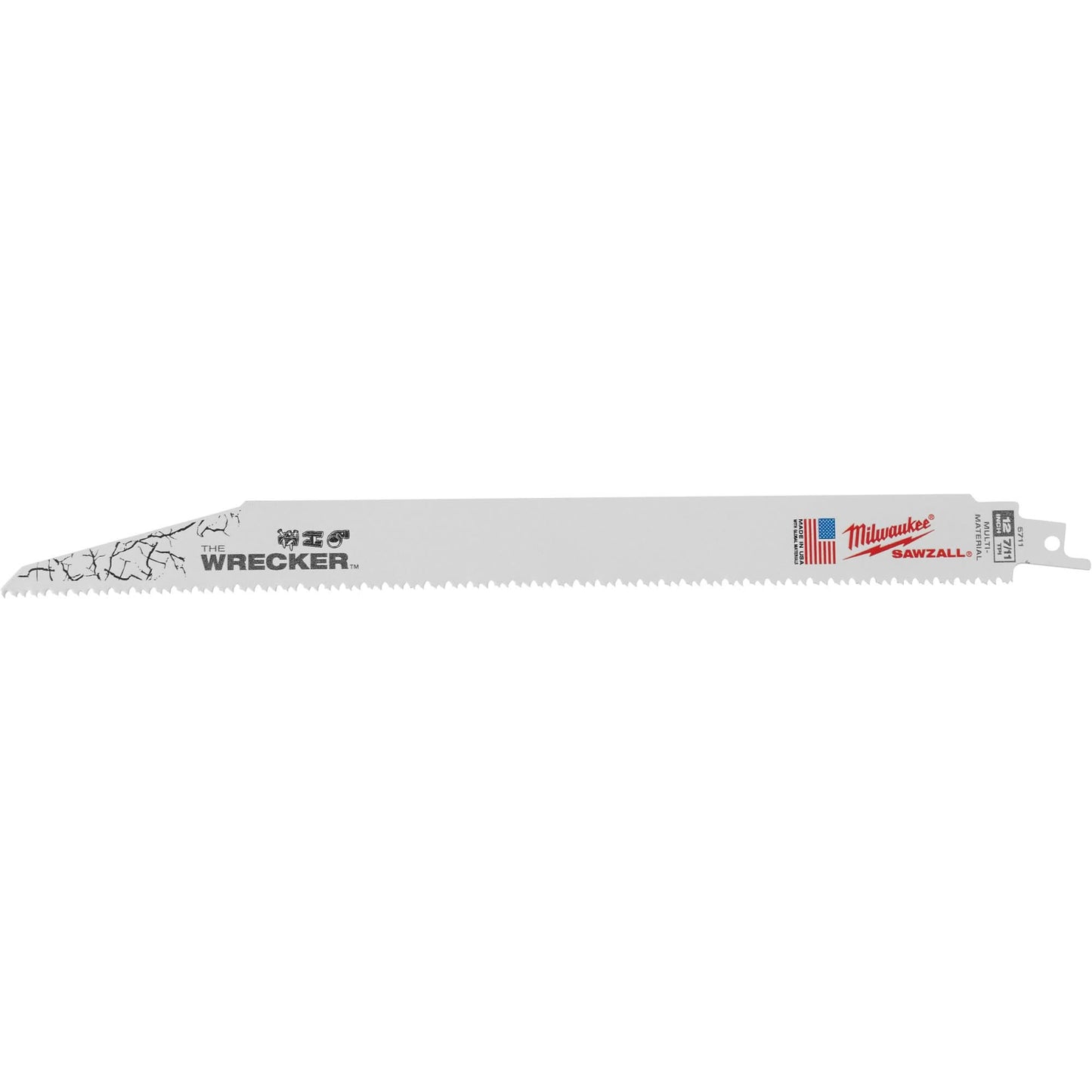 The Wrecker™ Multi-Material Sawzall® Blade, Bi-Metal, 7-11 TPI, 12" L x 1" W
