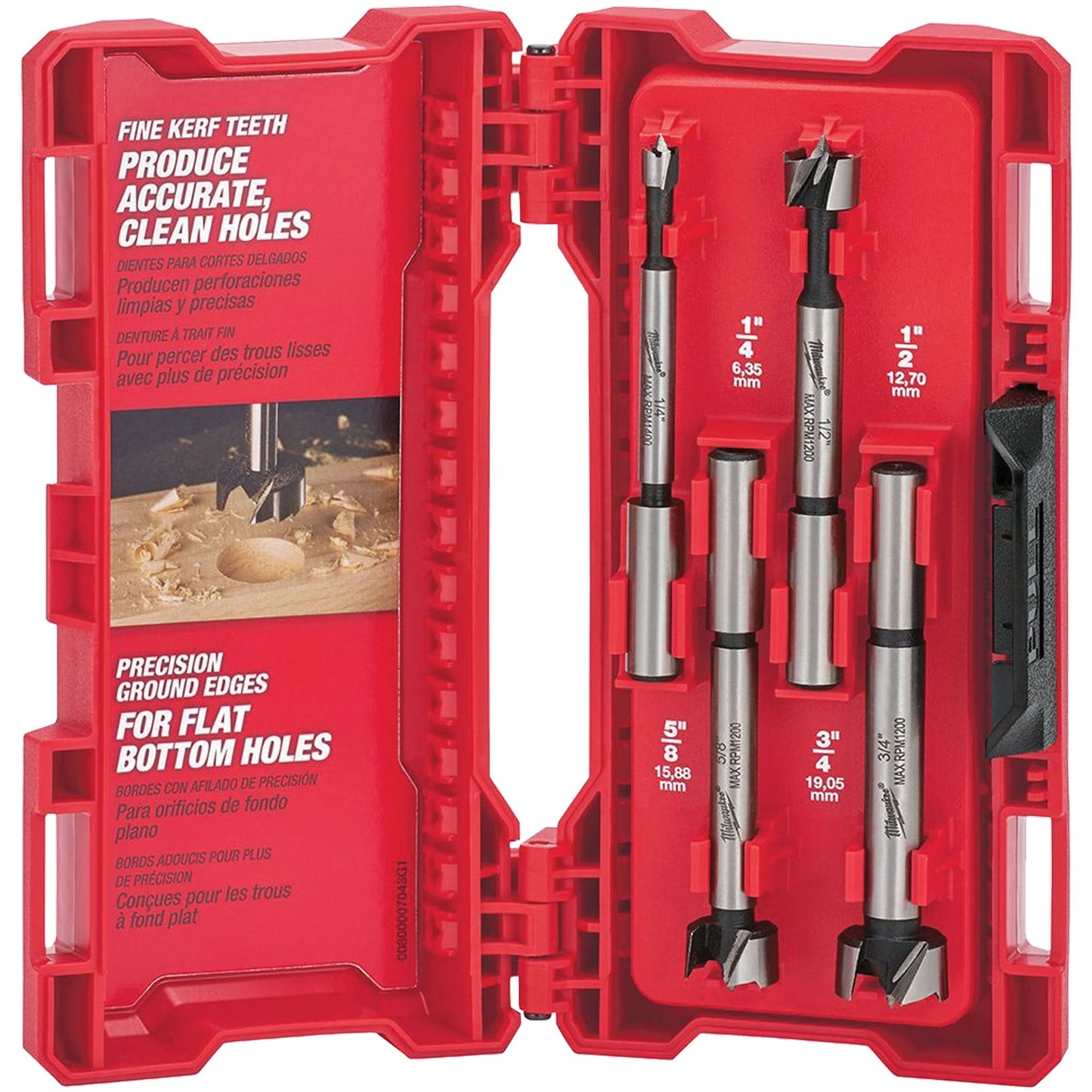 Forstner Wood Bit Set, 4 Pieces, Steel