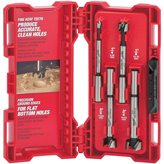 Forstner Wood Bit Set, 4 Pieces, Steel