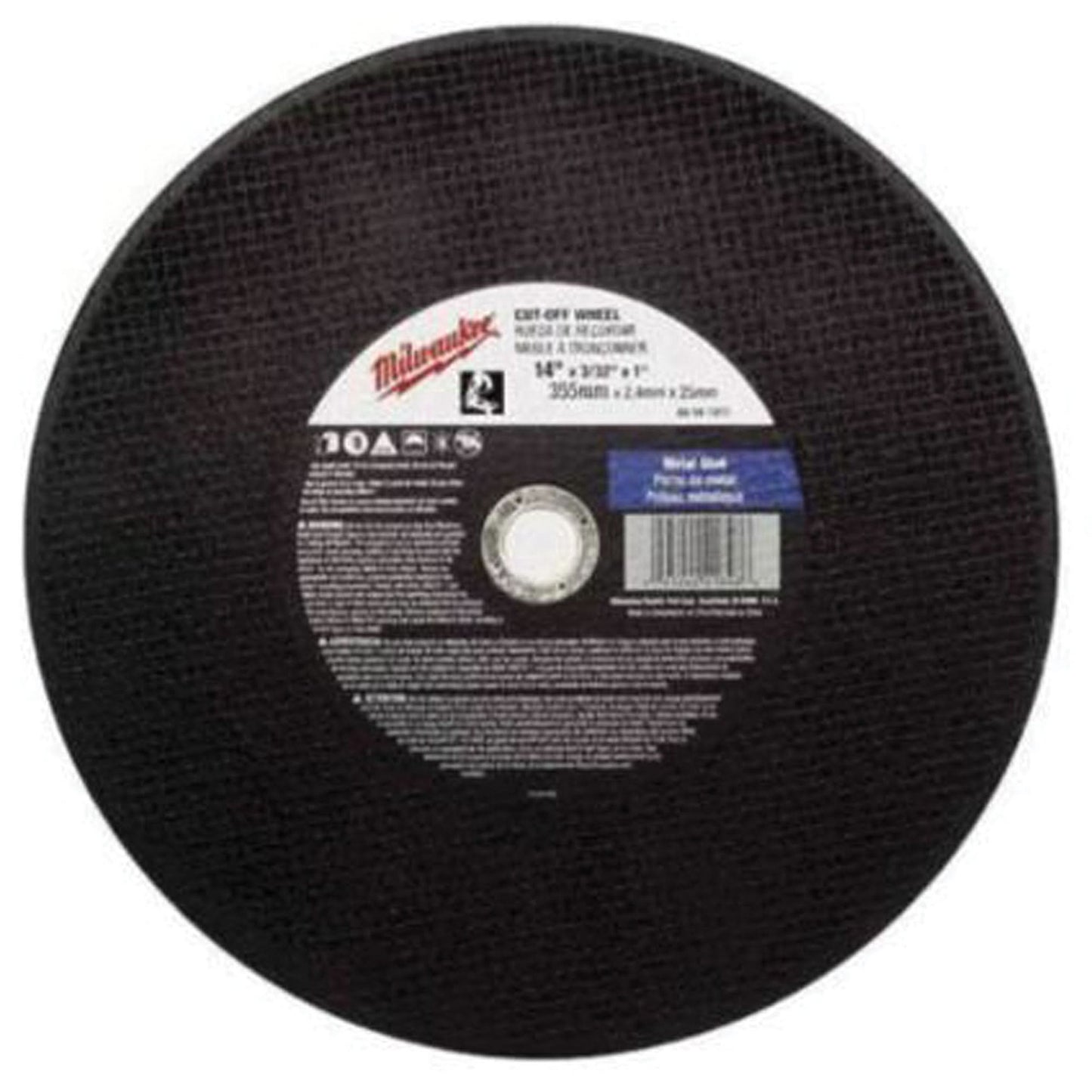 High Speed Cut-Off Wheel, 12" x 1/8", 1" Arbor, Type 1, Aluminum Oxide, 4365 RPM