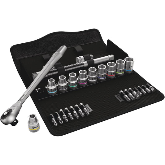 Zyklop Metric Metal Ratchet Set, 28 Pcs, 1/2" Drive Size