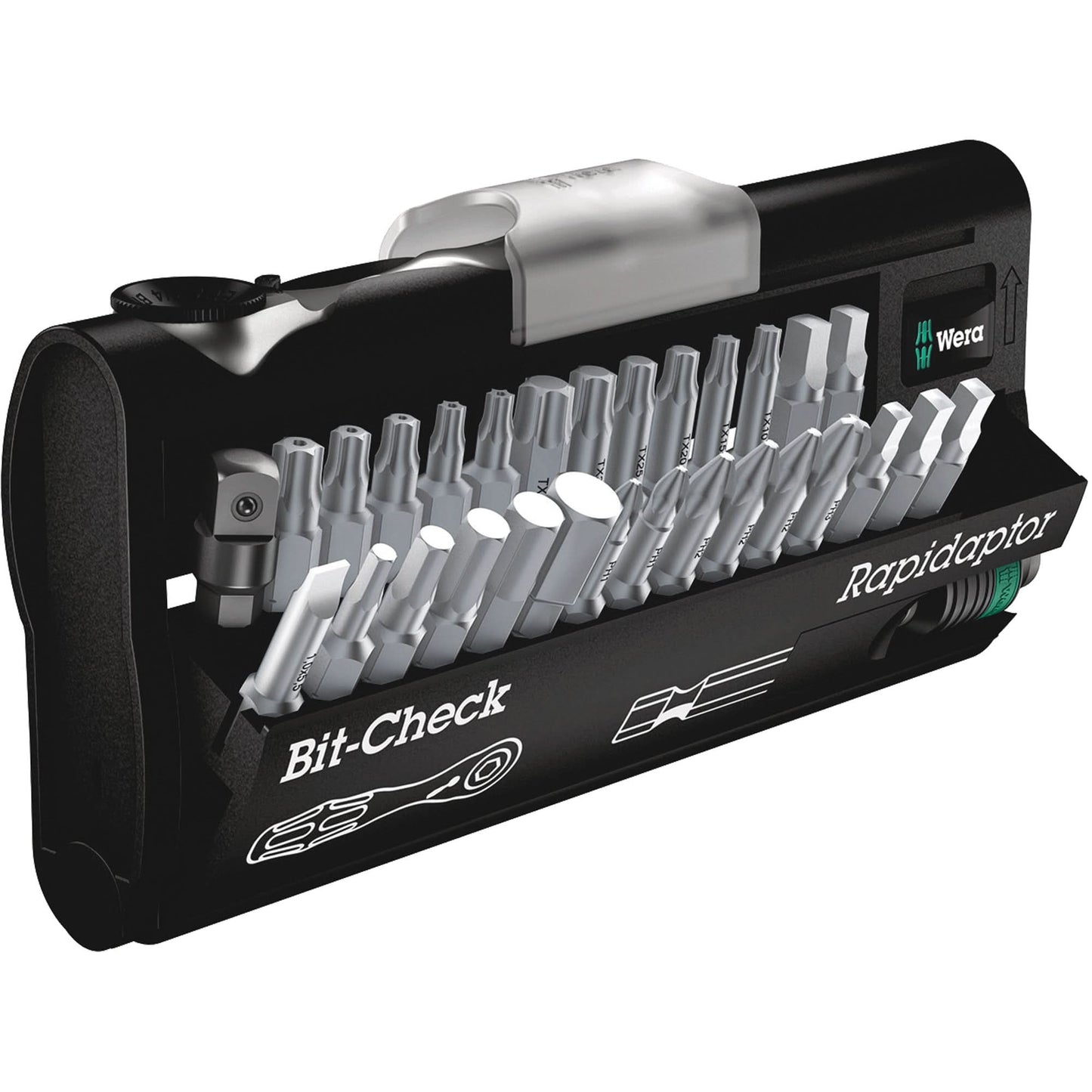Bit Check 30 Zyklop mini 1/4 With  bits and adaptor, Hex/Phillips/Slot/Square/Torx®/Torx® Tamper, 1/4" Drive, 30 Pcs