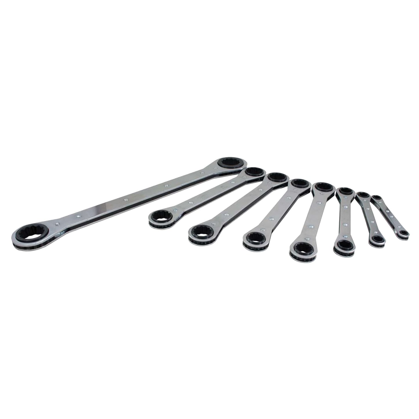 Wrench Set, Ratcheting Box, 8 Pieces, Imperial