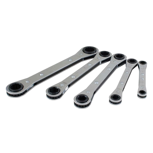 Wrench Set, Ratcheting Box, 5 Pieces, Metric