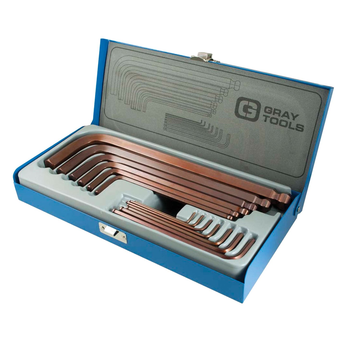 Long Arm Ball Hex Key Set, 13 Pcs., Imperial