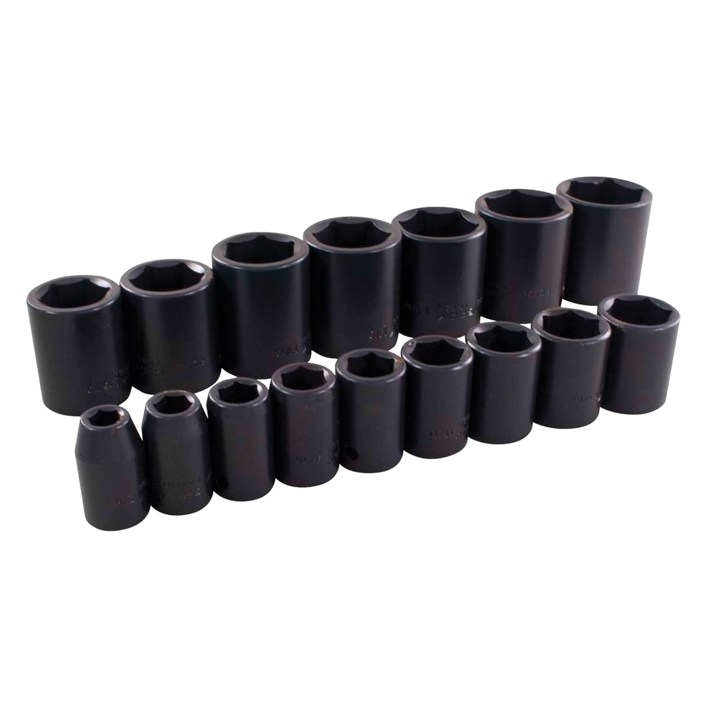 Socket Set, 16 Pcs, Impact, 1/2" Drive Size