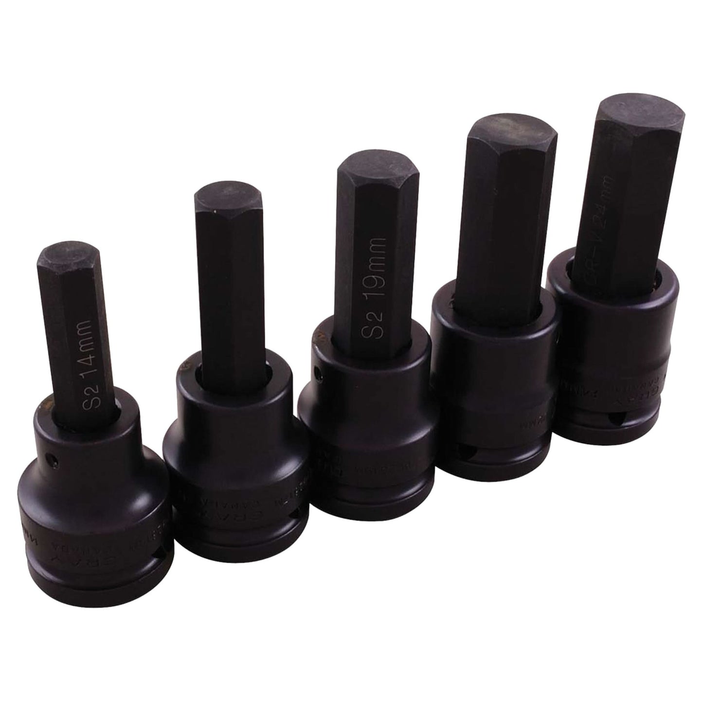 Impact Socket Set, Hex, 3/4" Drive, 5 Pcs