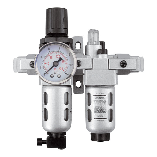 Filtre/régulateur et lubrificateur modulaires (manomètre inclus), NPT 1/2 po