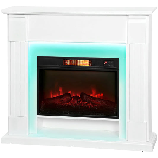 Cheminée électrique Aubrey 41" avec manteau et effet de flamme 3D réglable - Blanc