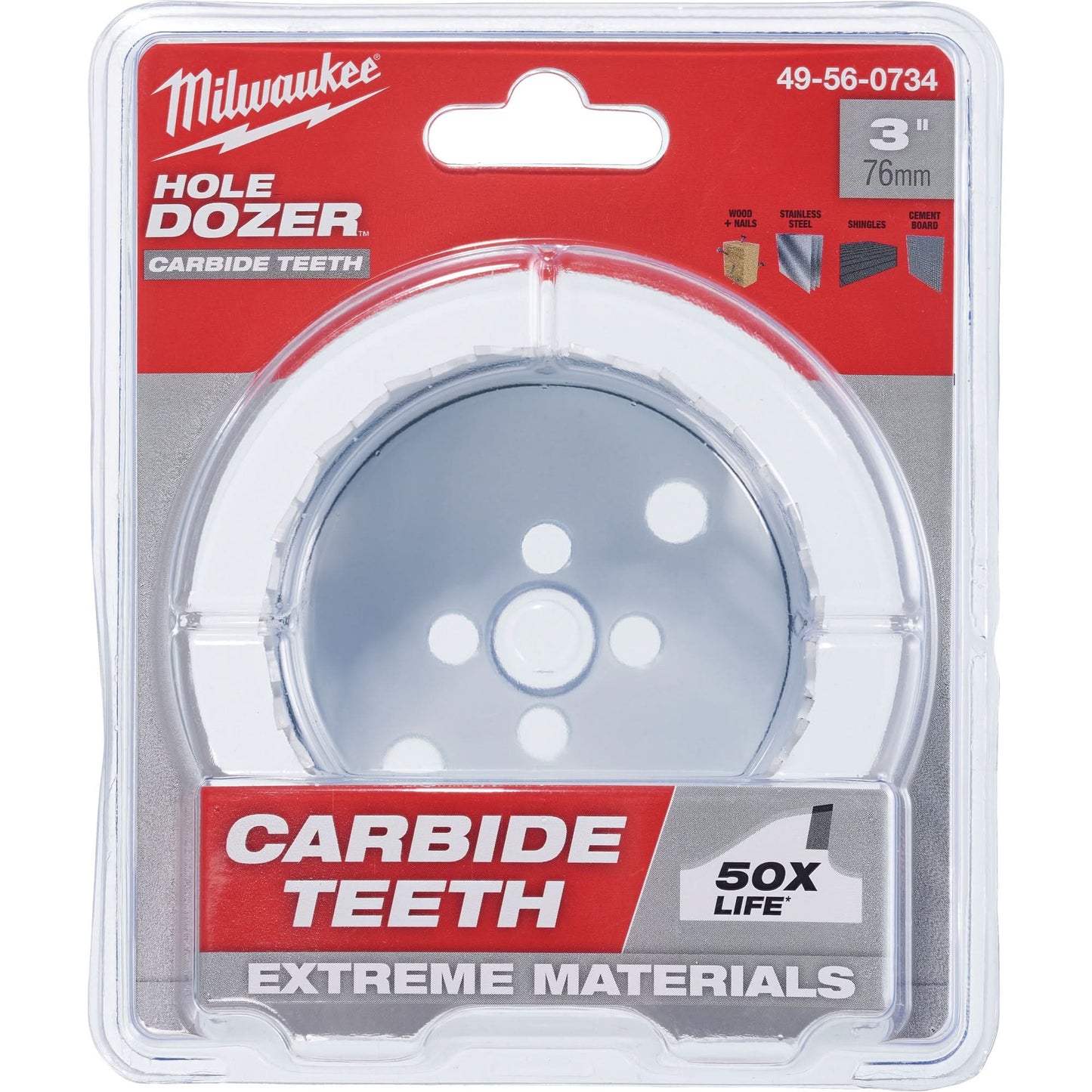 Hole Dozer™ Saw with Carbide Teeth, 3", 1-63/100" Depth of Cut, Carbide