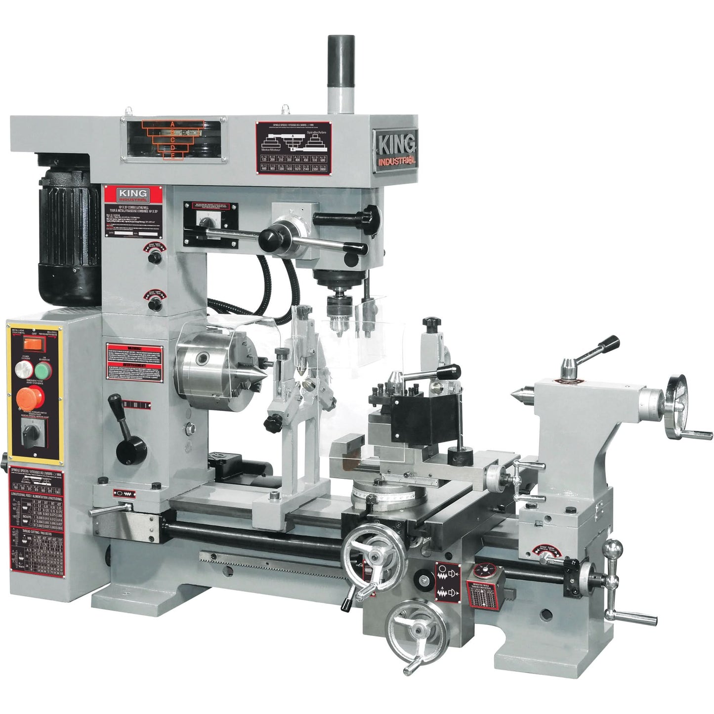 Combo Lathe/Milling Machine, 43" L x 19-1/2" W x 38" H