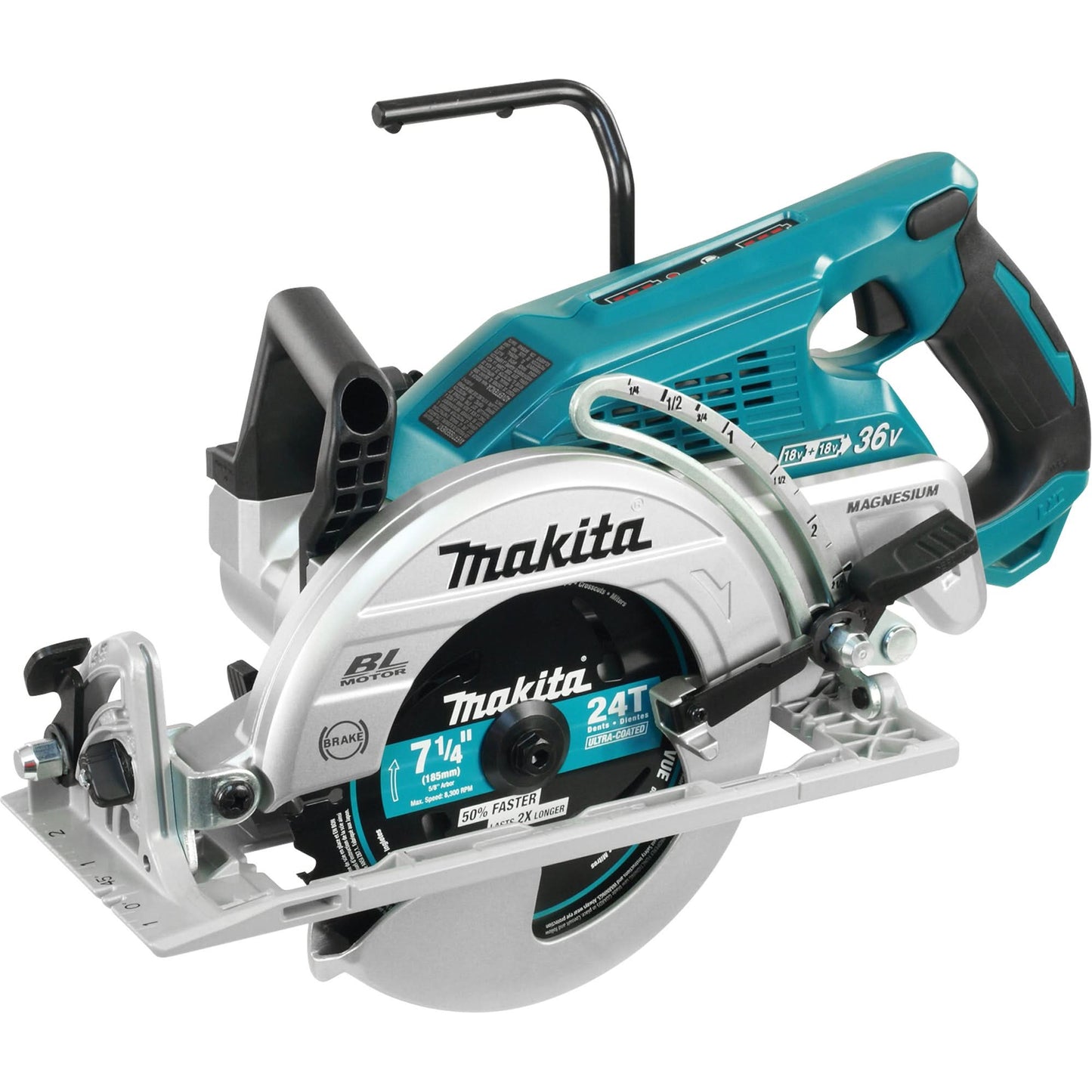 Rear Handle Circular Saw (Tool Only), 7-1/4", 18 V