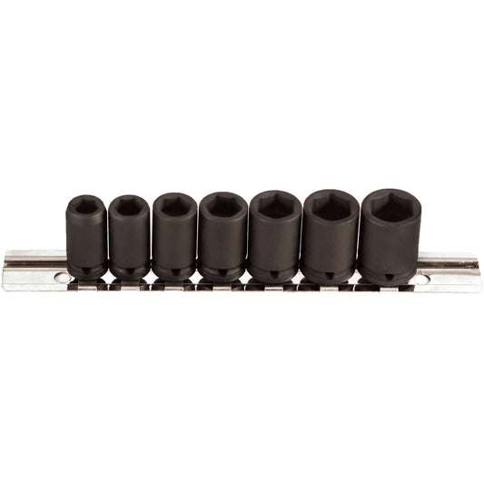 Socket Set, 7 Pcs, Impact, 1/4" Drive Size