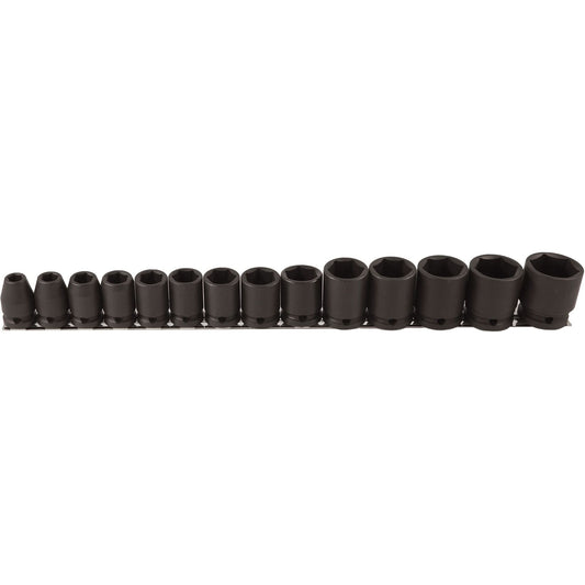 Socket Set, 14 Pcs, Impact, 1/2" Drive Size