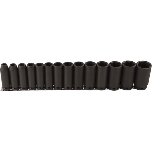 Long Socket Set, 14 Pcs, Impact, 1/2" Drive Size, Deep