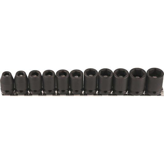 Magnetic Socket Set, 11 Pcs, Impact, 3/8" Drive Size