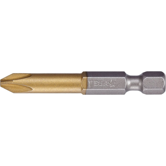 Power Bit, Phillips, #3 Tip, 1/4" Drive Size, 2" Length
