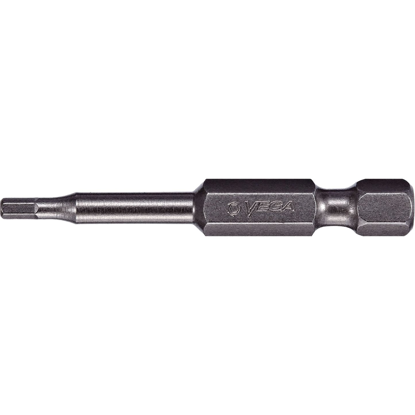 Power Bit, Hex, 2.5 mm Tip, 1/4" Drive Size, 6" Length