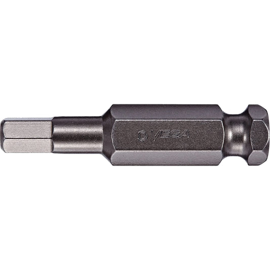 Power Bit, Hex, 1/8" Tip, 7/16" Drive Size, 2" Length