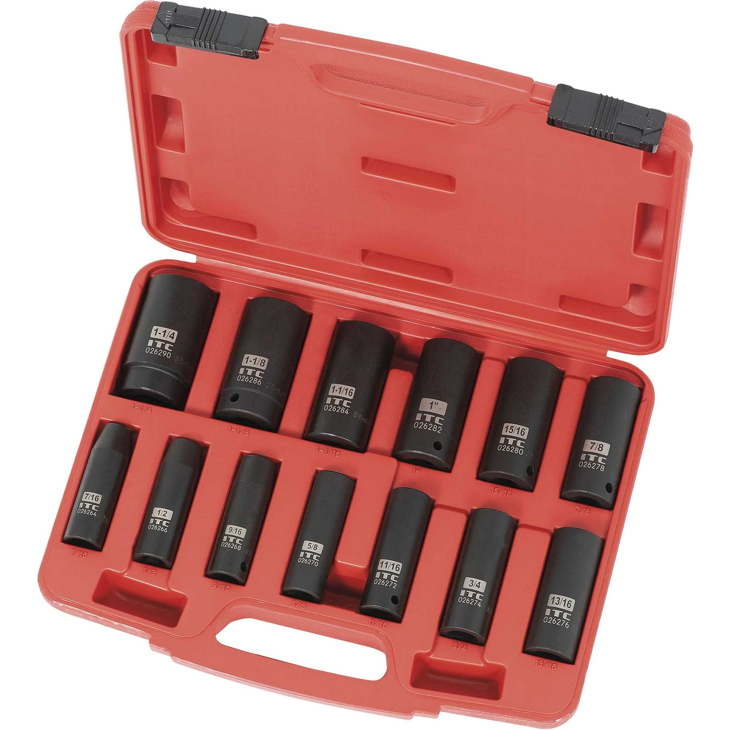 Jeu de douilles six pans métriques, 13 pcs, à chocs, entraînement 1/2", longues