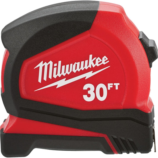 Compact Tape Measure, 25 mm x 30', Imperial Graduations