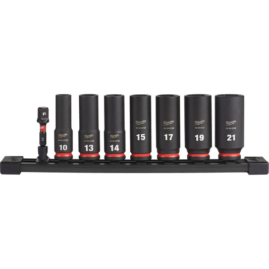 Jeu de douilles métriques 6 pans Shockwave™ Impact Duty™, 8 pièces, à chocs, carré 3/8", longues