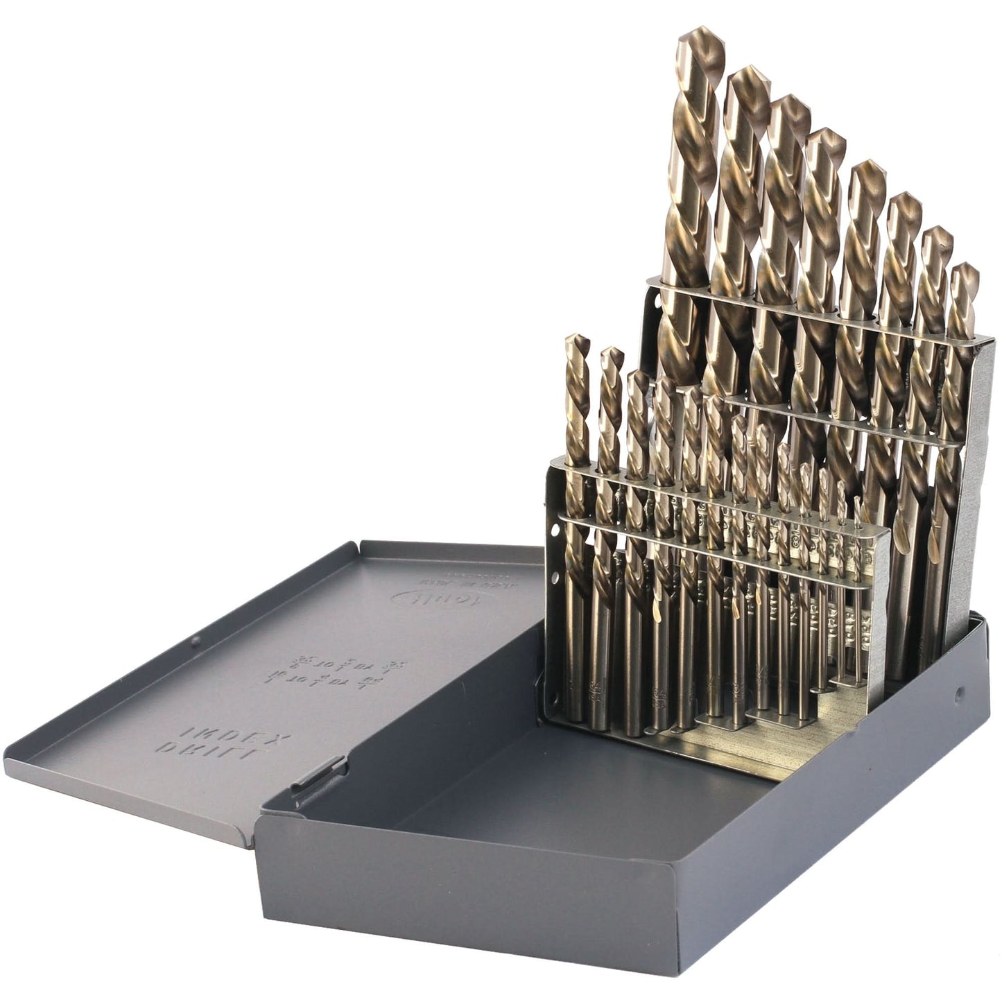Drillco® USA Left-Hand Jobber Length Drill Bit Set, 21 Pieces, High Speed Steel