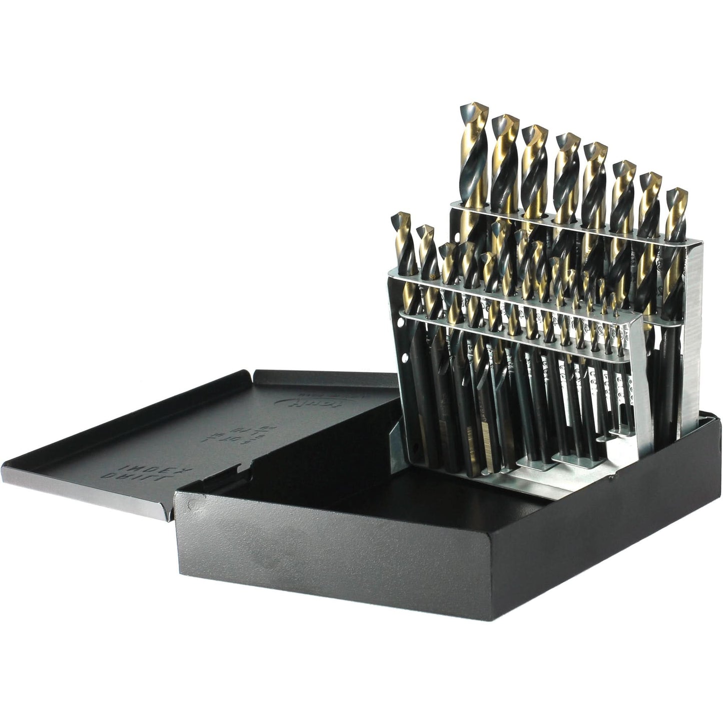 Drillco® Nitro Heavy-Duty Mechanics Length Drill Bit Set, 21 Pieces, High Speed Steel
