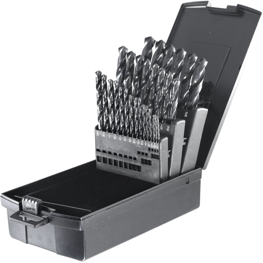 Drillco® USA Heavy-Duty Jobber Length Drill Bit Set, 29 Pieces, High Speed Steel