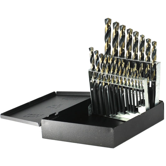 Jeu de forets courts haute performance Drillco® de 21 pièces en acier rapide